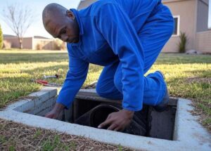 A Couplingz plumber fixing a blocked drain drain pipe repairs fixing plumbing pipe Sandton Midrand Johannesburg Centurion Fourways 
